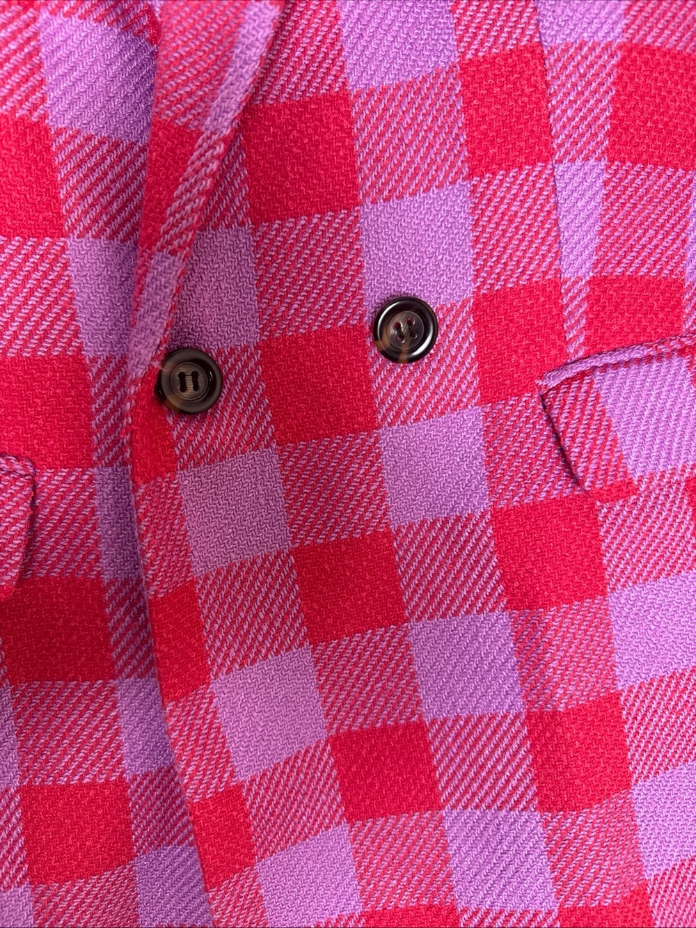 Ann Taylor Blogger Pink and Lavender Checked Blazer size 8 - Picture 6 of 12